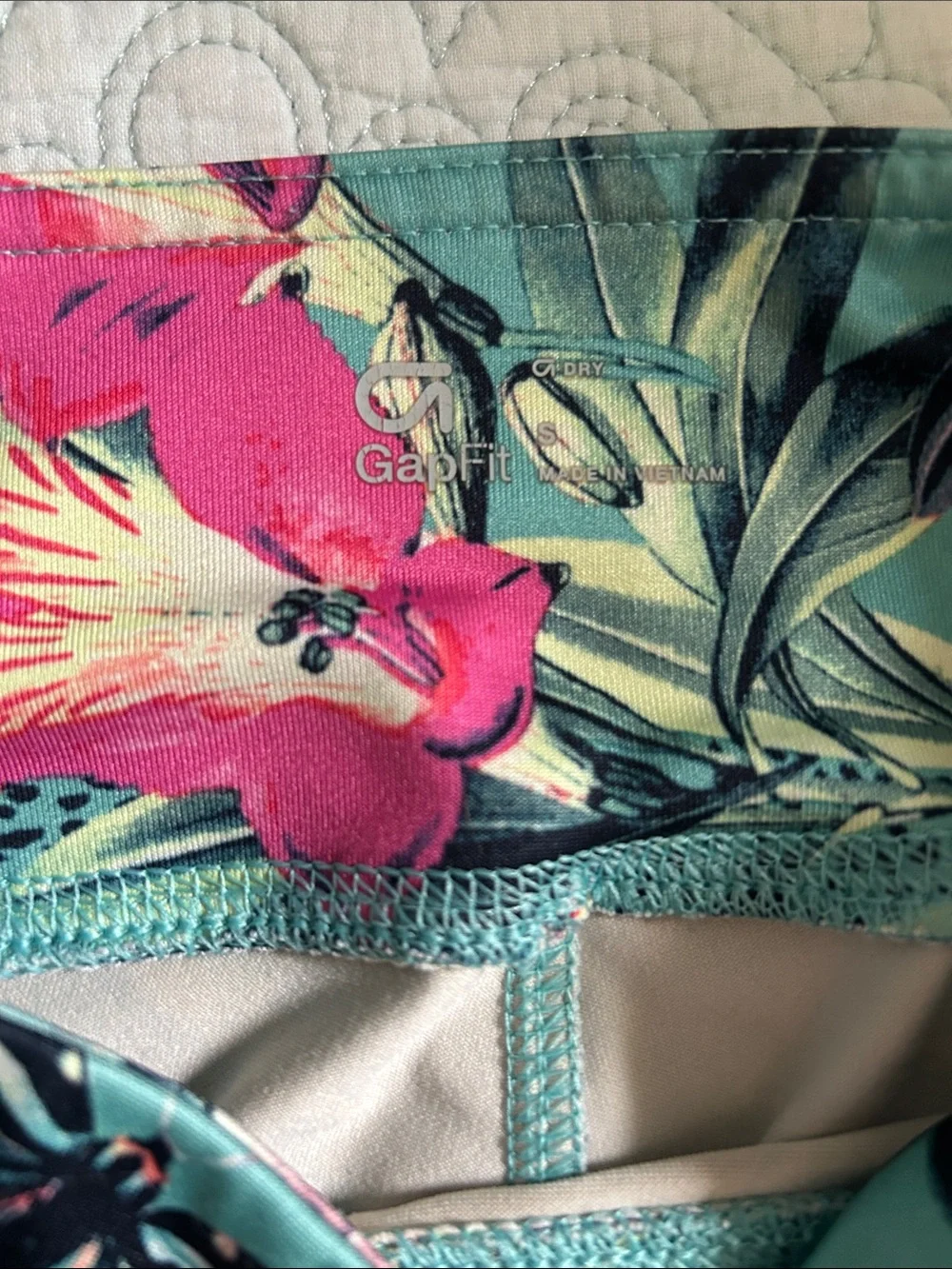 GAP Girls Floral Active Leggings - Mint Green & Black